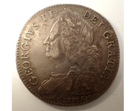 1746 silver half crown, Lima issue, of George II. P&amp;P Group 0 (£5+VAT for the first lot and £1+VAT for subsequent lots) 