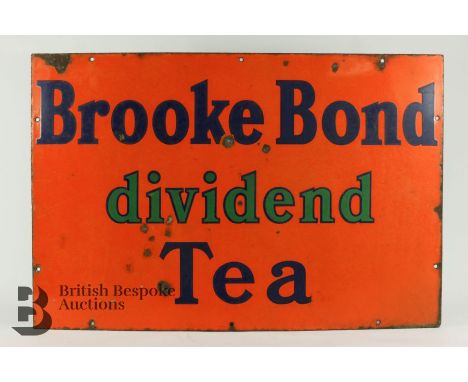 Brooke Bond Dividend Tea enamel advertising sign, approx 76 x 50 cms, circa 1940's.