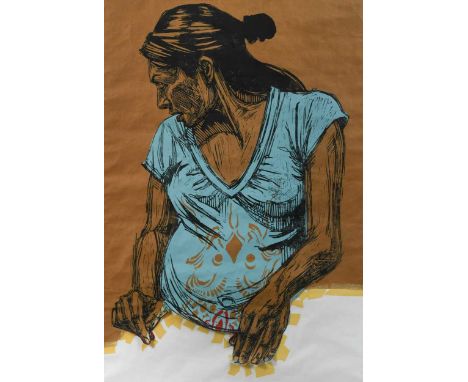 Caledonia Curry (1977-) AKA Swoon Zahrasilkscreen and collage, unique115 x 77.5cm