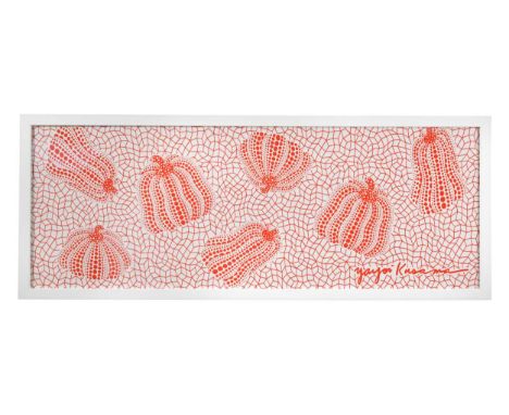 Yayoi Kusama (1929-), Red Pumpkins, silkscreen on cotton32 x 88cm