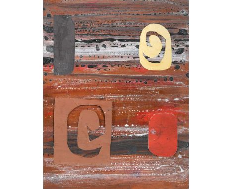 § Attributed to John Piper OM, CH ( 1903-1992)  a group of seven designs for windows mixed media and collage the largest 18 x