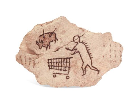 § Banksy Peckham Rock, 2018offset lithograph on wooden postcard, produced by the British Museum with the permission of Pest C