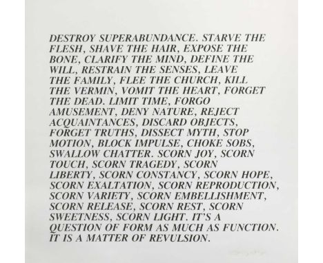 Jenny Holzer (1953-)  Inflammatory Essays; a series of ten one signed 'Jenny Holzer' (lower right) offset lithographs on colo