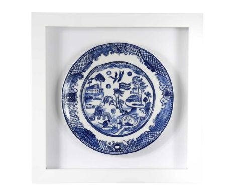 Philippa Perry (1957-), Normal Life, produced for Grayson's Art Club, the framed earthenware plate decorated in blue and whit