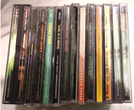 Fourteen CD Rom games including Monopoly, Star Wars, X Wing, etc. P&amp;P Group 1 (£14+VAT for the first lot and £1+VAT for s