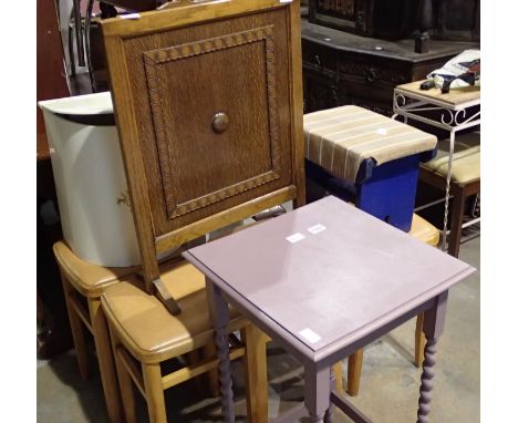 Mixed items to include stools, tables, a firescreen etc. Not available for in-house P&amp;P, contact Paul O'Hea at Mailboxes 