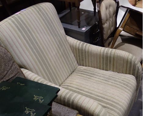 Modern upholstered manual recliner armchair. Not available for in-house P&amp;P, contact Paul O'Hea at Mailboxes on 01925 659