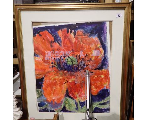 Large print of a poppy/flower. Not available for in-house P&amp;P, contact Paul O'Hea at Mailboxes on 01925 659133 