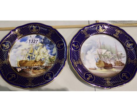 Two Spode Maritime England plates. Not available for in-house P&amp;P, contact Paul O'Hea at Mailboxes on 01925 659133 