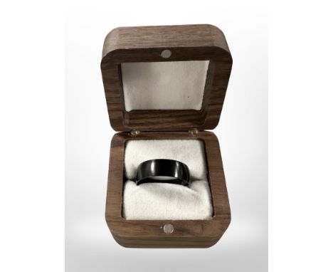 A gent's black titanium ring, size 10 