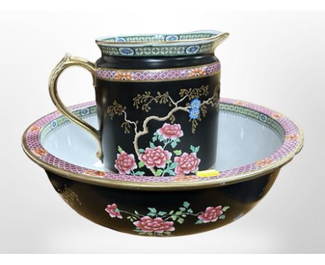 A Cetem ware wash jug and basin, diameter 39cm. CONDITION REPORT: Basin chipped. 