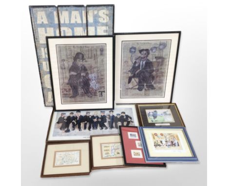 A group of pictures and prints including Robert Olley print, etc 