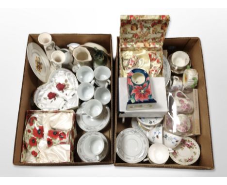 A group of tea porcelain including Leonardo Collection, Diane, together with other ceramics including an Old Tupton ware mant
