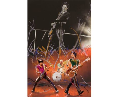 After Ronnie Wood (b. 1947). Twang; limited edition digital screen print 235/295, signed, printed by Pratt Studios and publis