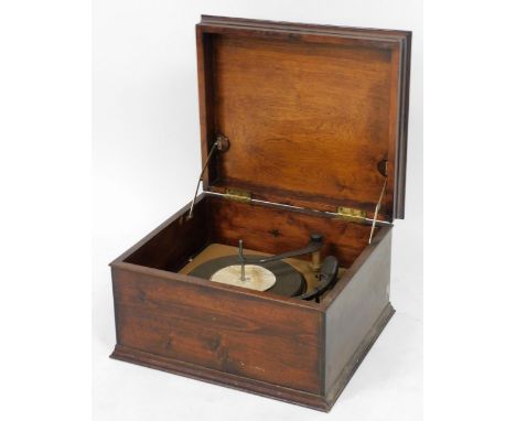 A Collard vintage wooden cased record player, model 3RC.521, 47cm wide, 41cm deep.