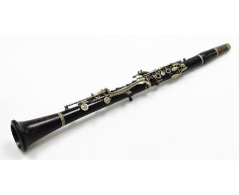 A Boosey &amp; Hawkes Regent clarinet, number 51689, 67cm wide. 