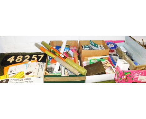 A group of train related ephemera, to include model railway related items, two Gauge Master scenic mats, wiring, Dapol O gaug
