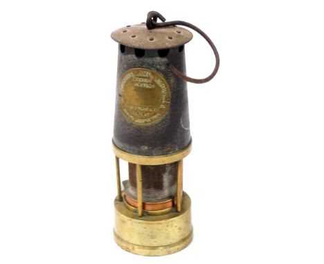 A Protector Lamp and Lighting Company Limited miner's lamp, Prestwich's patent, Eccles Manchester, 25.5cm high. 
