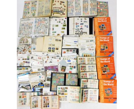 Various Stanley Gibbons Stamps of the World catalogues, first day covers, World, Great Britain and Commonwealth stamp albums.