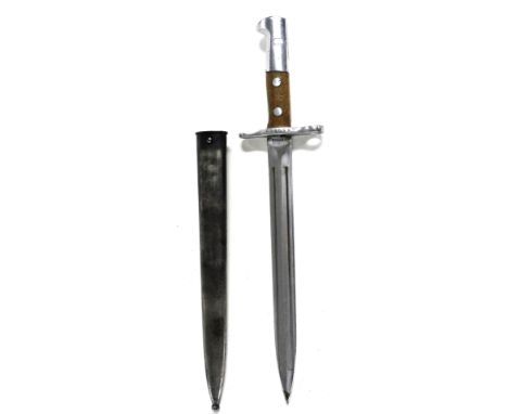 A Swiss model 1918/55 bayonet, Waffenfaibrik, Neuahsun number 659269, with scabbard, 45cm wide. 