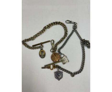  Vintage pocket watch chains x2 