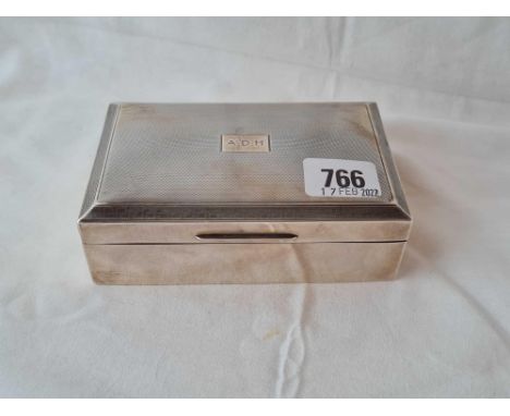 Cigarette box with engine turned cove. 5.5" wide. Birmingham 1929