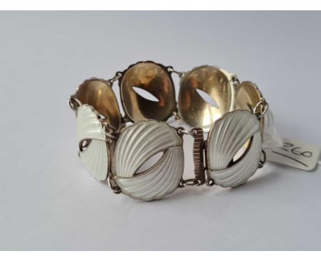 A Scandinavian silver white enamel bracelet 