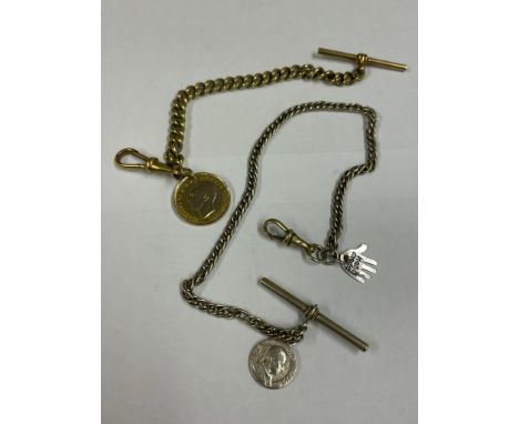  Vintage pocket watch chains x2 