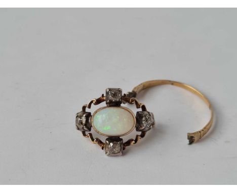 A antique opal and diamond ring mount AF 