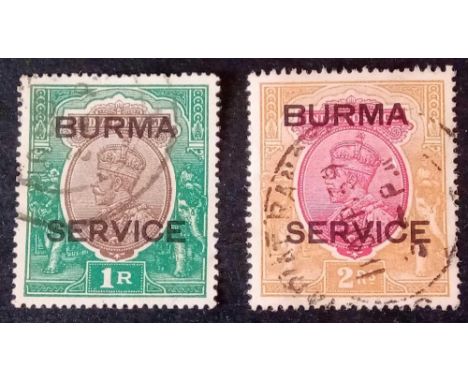 BURMA SG 011-12 (1937. 1-2 R good/fine used. Cat £99