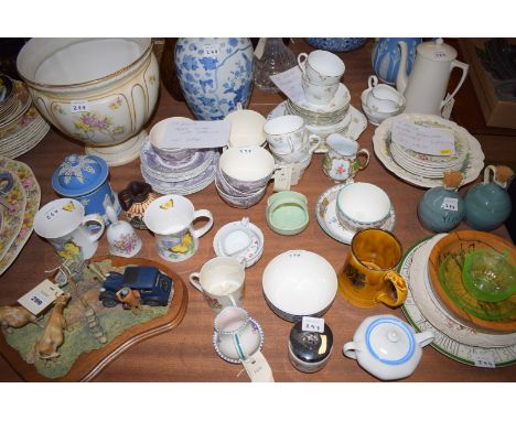 A seven-piece Royal Doulton 'Stratford' pattern dessert set; a twenty-piece Aldernay, a seventeen-piece Crown Ducal 'Colonial