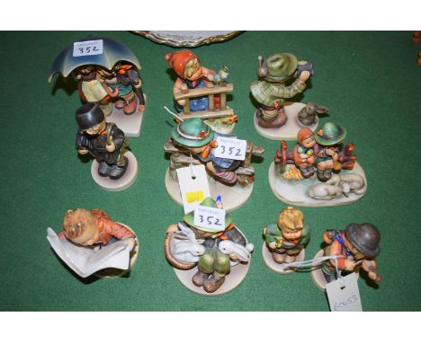 A collection of ten Hummel ware ceramic ornaments, various.