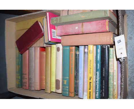 A box of hardback books, including: Riding To The Hounds; Bailey's Hunting Companion; The Hunting Year;" Old Hard Hounds Plea