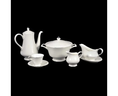 Large Wedgwood part dinner service, ‘Silver Ermine’ pattern.Condition report:This lot comprises:two lidded tureensone spare l