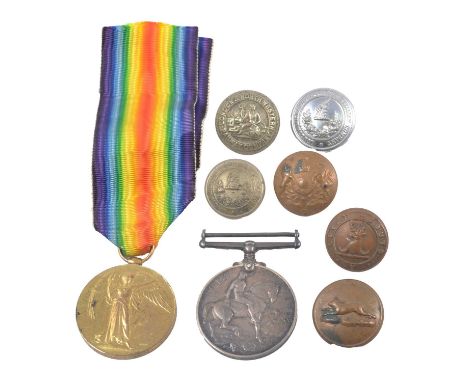 Medals - A WW1 pair to M2-020941 Pte H G Morton ASC, comprising War Medal and Victory Medal with ribbon; a London and North W