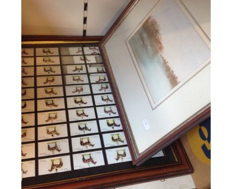FRAMED CIGARETTE CARDS AND A PRINT     J1