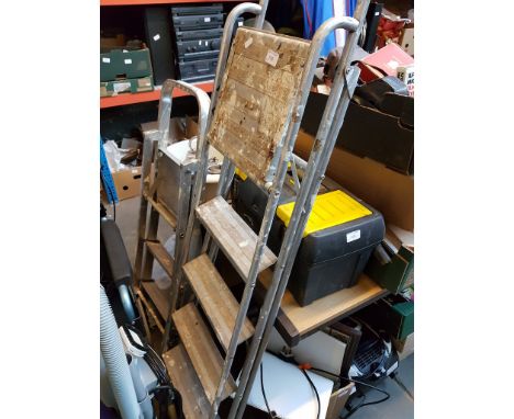 TWO SETS OF ALUMINIUM STEP LADDERS