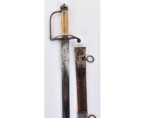 ^ Infantry officer’s sword spadroon with hallmarked silver mounts by George Thurkle (unregistered mark GT), London, 1800, str