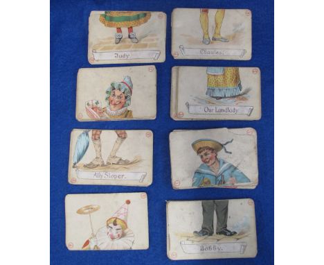 Unusual set of 19th Century Victorian character playing cards to include: Ally Sloper, Punch, Old Slavey, Our Landlady, I'll 