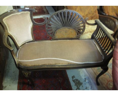 19th Century stained and inlaid two seater parlour sofa on cabriole legs. (B.P. 24% incl. VAT) 