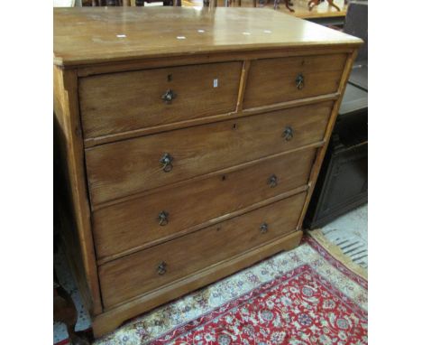 Victorian pine straight front chest of two short and three long drawers on bracket feet. (B.P. 24% incl. VAT)