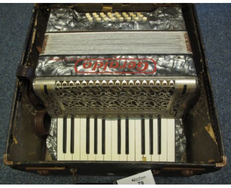 Geraldo mother-of-pearl finish piano accordion in box case. (B.P. 24% incl. VAT)
