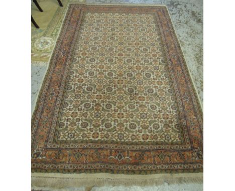 20th Century Feraghan wool carpet probably from Central Persia, with Mina Khani design. 129 x 220cm(B.P. 24% incl. VAT)
