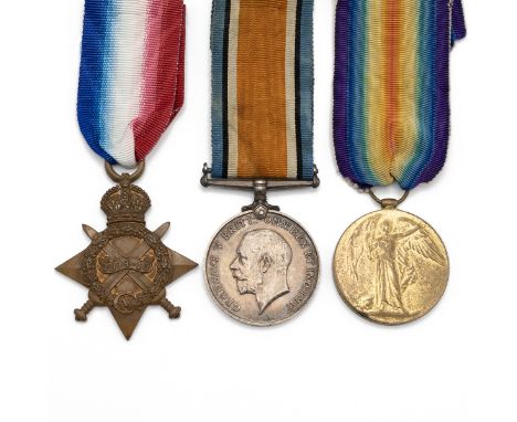 Medals (3) of 793 (627029) Driver Edward Stanley Hezekiah Simmons R.F.A. (T.F.). 1914-1915 Star, British War Medal 1914-1920,