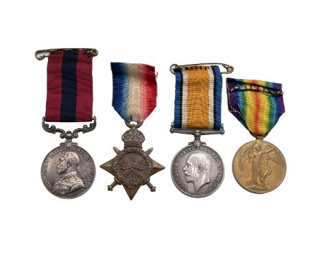 Medals (4) of 16212 Private William Marshall D.C.M. Distinguished Conduct Medal GV, 1914-1915 Star, British War Medal 1914-19