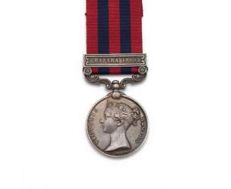 India General Service Medal 1854-1895 with clasp 'Hazara 1888' of Private R. Grace of 2nd Battalion, Royal Irish Regiment.