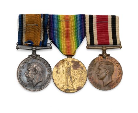 Medals (3) of 1964 (200290) Private Edmund Arnold Dust of the 1st/4th Duke of Cornwall's Light Infantry (TF). British War Med