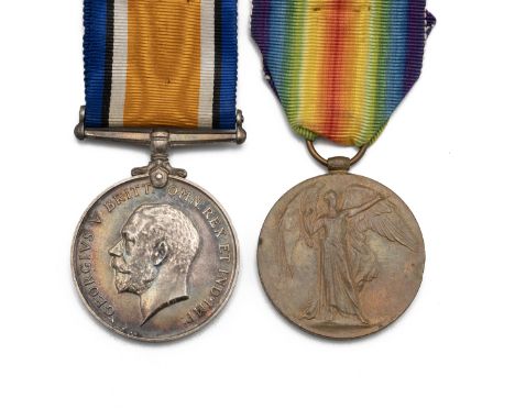 Medals (2) of 301453 Private C.E. Humphrey of the Durham Light Infantry. British War Medal 1914-1920, and Allied Victory Meda