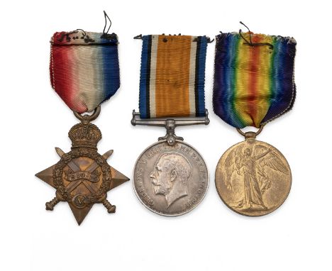 Medals (3) of 04653 Lance Corporal Charles Henry Coleman A.O.C. 1914-1915 Star, British War Medal 1914-1920, and Allied Victo