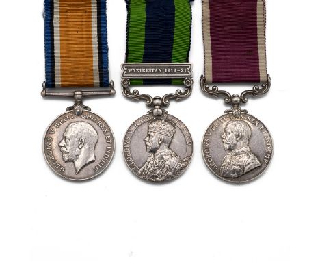 Medals (3) of Sub Conductor William George Branagh of the Indian Ordnance Department. British War Medal 1914-1920, India Gene